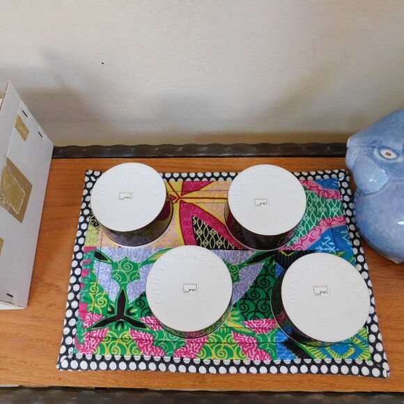 NIB Fitz & Floyd 4 La Ronde mod brown porcelain oven / table ramekin baking dish - Picture 5 of 15